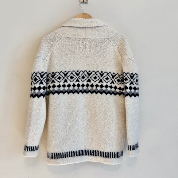 Nili Lotan Fair Isle Nordic Knit Open Cardigan Sweater Alpaca Wool Blend Size M - Picture 6 of 10